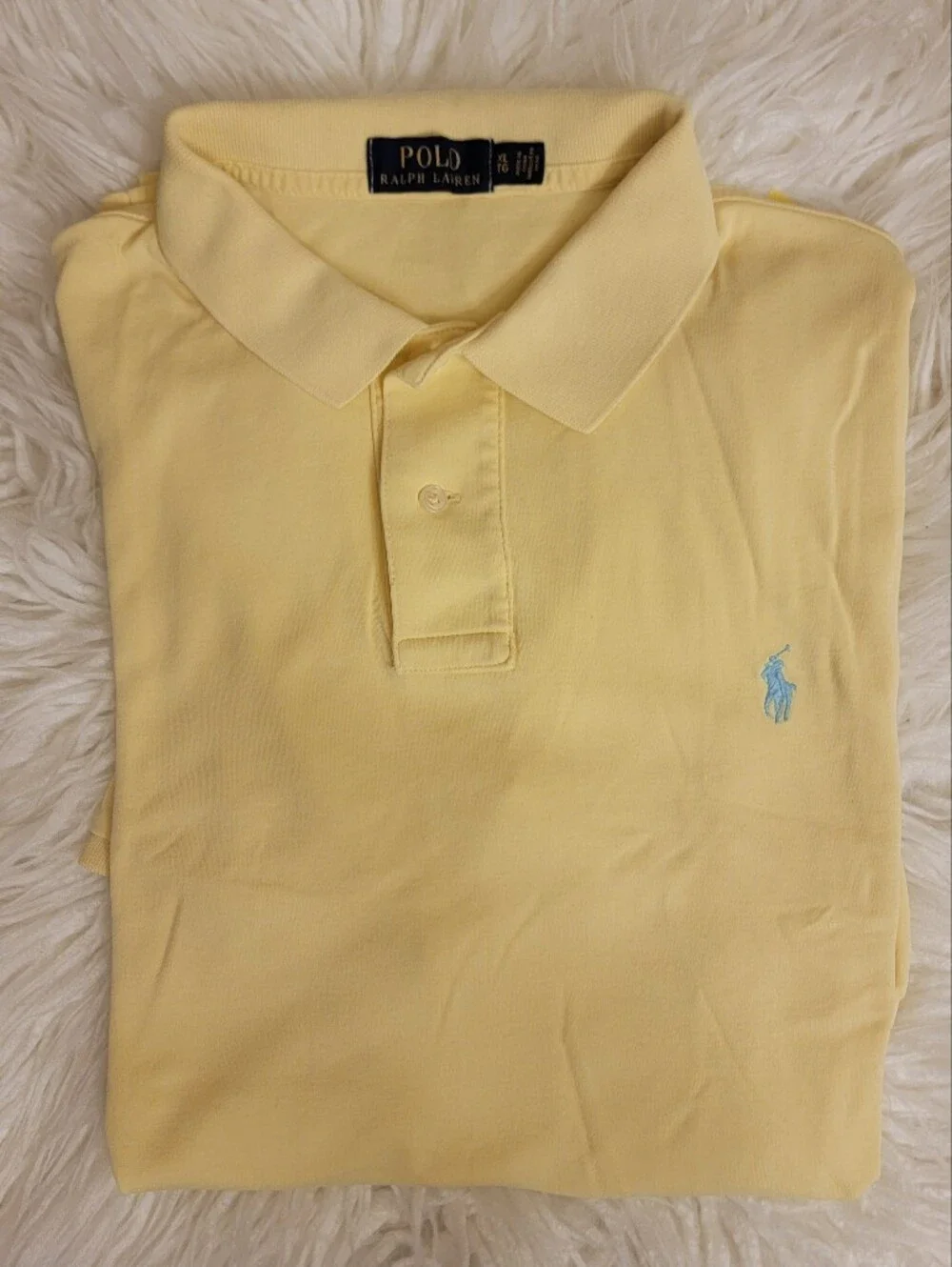 🆕️🏇RALPH LAUREN SOFT POLO Classic Slim Fit, XL - Pastel Yellow, Mint Pony